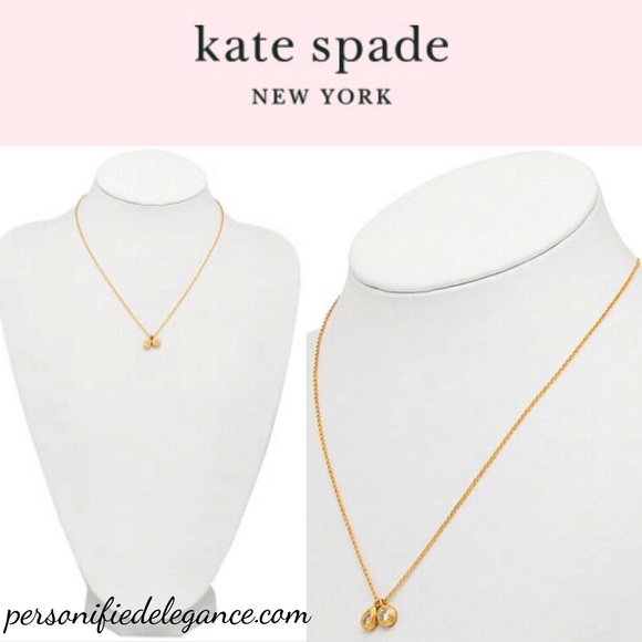 NEW Kate Spade Elegant Edge Dangle Charm Pendant Gold Tone Fashion Necklace - Picture 4 of 10